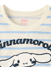 Girls Cinnamorollâ¢ Puff Print Striped Graphic Tee