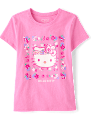 Girls Hello Kitty® Glitter Floral Graphic Tee