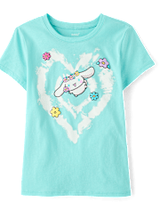Girls Cinnamorollâ¢ Puff Print Heart Graphic Tee