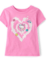 Toddler Girls Hello Kitty® Puff Print Heart Graphic Tee