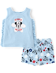 Baby Girls Minnie Mouseâ¢ 2-Piece Playwear Set