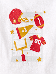 Baby And Toddler Boys Football Icons Graphic Tee