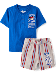 Toddler Boys Mickey Mouse™ Baseball 2-Piece Outfit Set