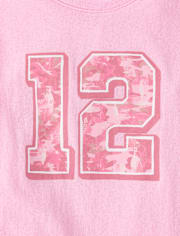 T-shirt graphique Camo 12 pour fille