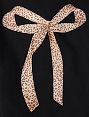 T-shirt graphique à nœud léopard pour fille