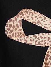 T-shirt graphique à nœud léopard pour fille