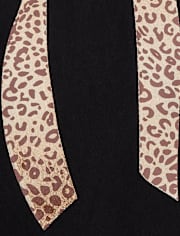 T-shirt graphique à nœud léopard pour fille