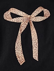 T-shirt graphique à nœud léopard pour bébé et petite fille