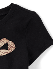 T-shirt graphique à nœud léopard pour bébé et petite fille