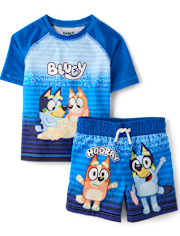Toddler Boys Blueyâ¢ Rashguard Swimsuit