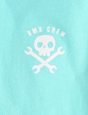 Boys Skeleton Front And Back Graphic Tee