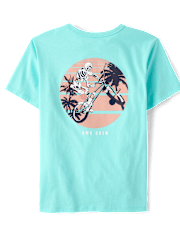 Boys Skeleton Front And Back Graphic Tee