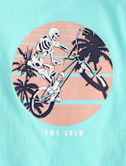 Boys Skeleton Front And Back Graphic Tee