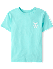 Boys Skeleton Front And Back Graphic Tee