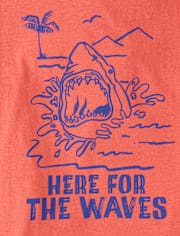 Boys Here For The Waves Graphic Tee