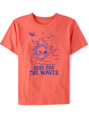 Boys Here For The Waves Graphic Tee