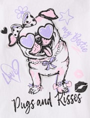 T-shirt graphique pour filles avec un chien
