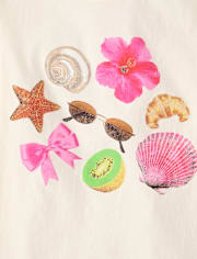 Girls Summer Doodles Graphic Tee