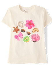 Girls Summer Doodles Graphic Tee