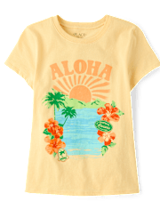 Girls Aloha Graphic Tee