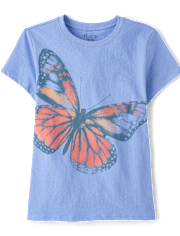 T-shirt graphique papillon pour filles