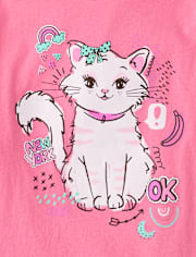 Girls Cat Graphic Tee