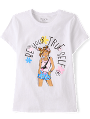 Girls Positive Words Graphic Tee