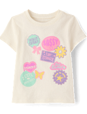 Baby And Toddler Girls Stamps Graphic Tee