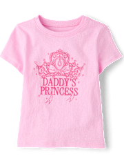 Baby And Toddler Girls Daddy's Princess Graphic Tee
