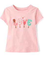 Baby And Toddler Girls Love Popsicle Graphic Tee