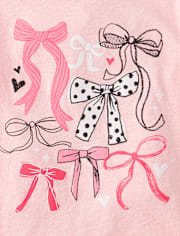 Baby And Toddler Girls Bows Graphic Tee