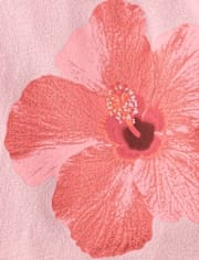 Baby And Toddler Girls Hibiscus Flower Graphic Tee