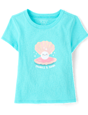 Baby And Toddler Girls Clam Graphic Tee