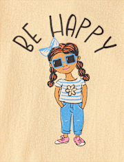 Baby And Toddler Girls Be Happy Graphic Tee
