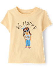 Baby And Toddler Girls Be Happy Graphic Tee