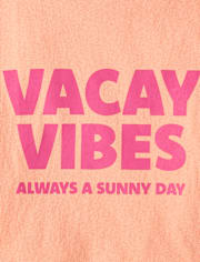 Girls Vacay Vibes Relaxed Cropped Graphic Tee