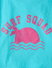 Girls Surf Squad Relaxed Cropped Graphic Tee