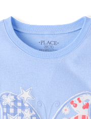 Girls Americana Butterfly Graphic Tee