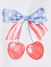 Baby And Toddler Girls Americana Cherries Graphic Tee