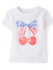 Baby And Toddler Girls Americana Cherries Graphic Tee