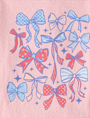 Baby And Toddler Girls Americana Bows Graphic Tee