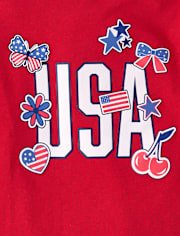 Baby And Toddler Girls USA Graphic Tee