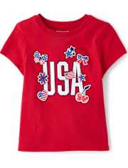 Baby And Toddler Girls USA Graphic Tee