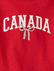 Baby And Toddler Girls Canada Bow Graphic Tee