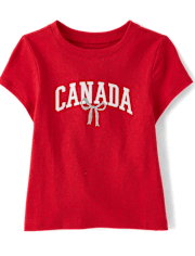 Baby And Toddler Girls Canada Bow Graphic Tee
