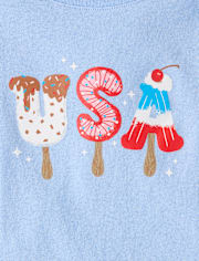 Baby And Toddler Girls USA Popsicle Graphic Tee