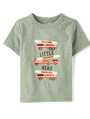 Baby And Toddler Boys Fire Truck Graphic Tee