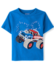 Baby And Toddler Boys Americana Monster Truck Graphic Tee