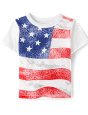 Baby And Toddler Boys American Flag Graphic Tee