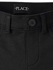 Girls Uniform Ponte Knit Pull On Wide Leg Pants